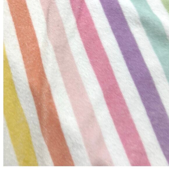 RuffleButts Pastel Rainbow Striped Hooded Swim Terry Coverup - Picture 3 of 6